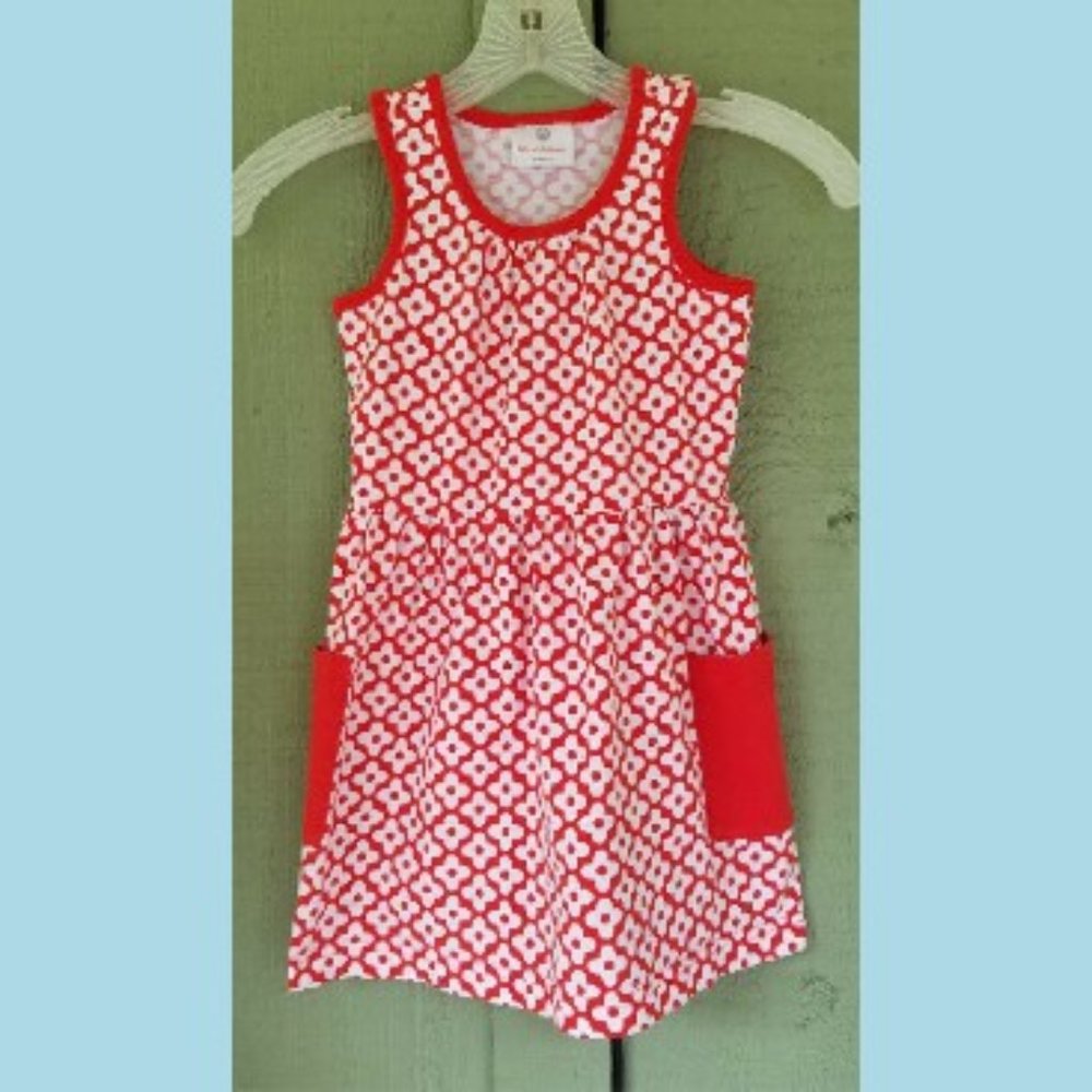 HANNA ANDERSSON Red Floral Pocket Dredd 110/5